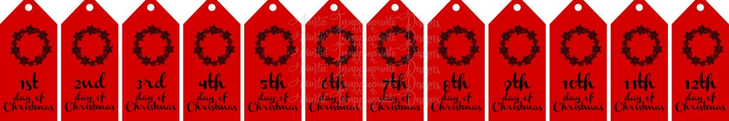 12 Days Of Christmas Gift Tags Laser Ready Digital Svg File