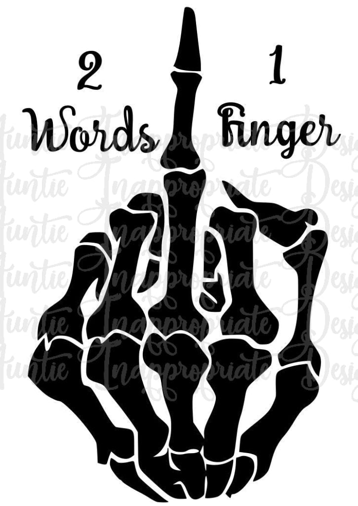 2 Words 1 Finger Digital Svg File
