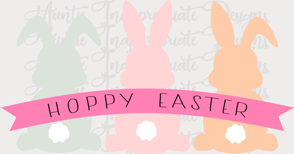 3 Bunnies Hoppy Easter Digital Svg File
