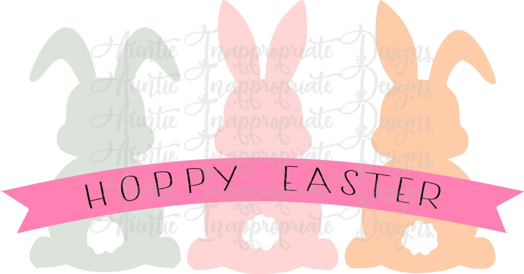 3 Bunnies Hoppy Easter Laser Ready Digital Svg File