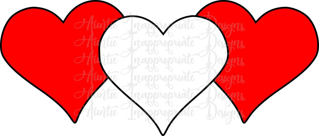 3 Hearts Valentine Digital Svg File