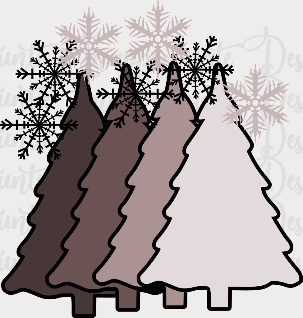4 Trees Christmas Digital Svg File