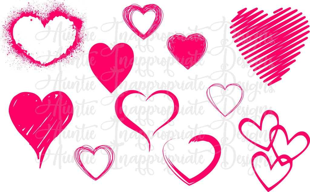 All The Hearts Valentine Digital Svg File