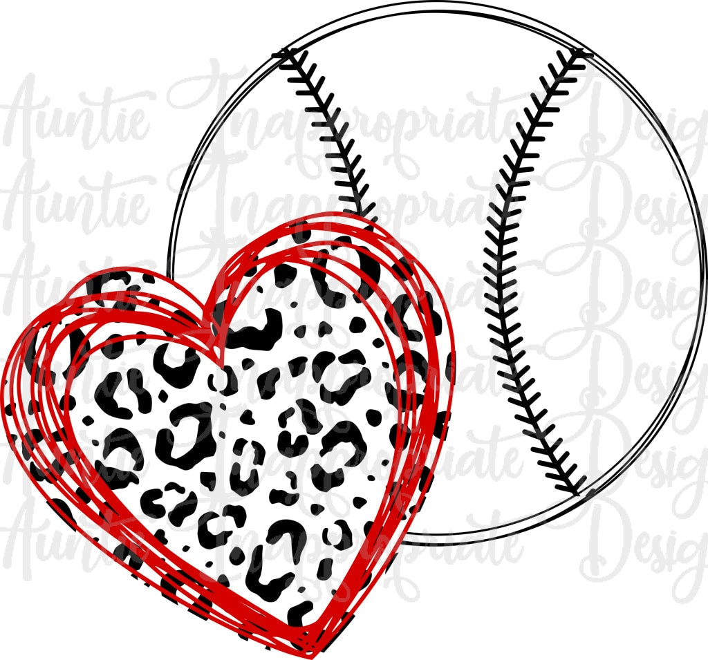 Baseball Heart Digital Svg File