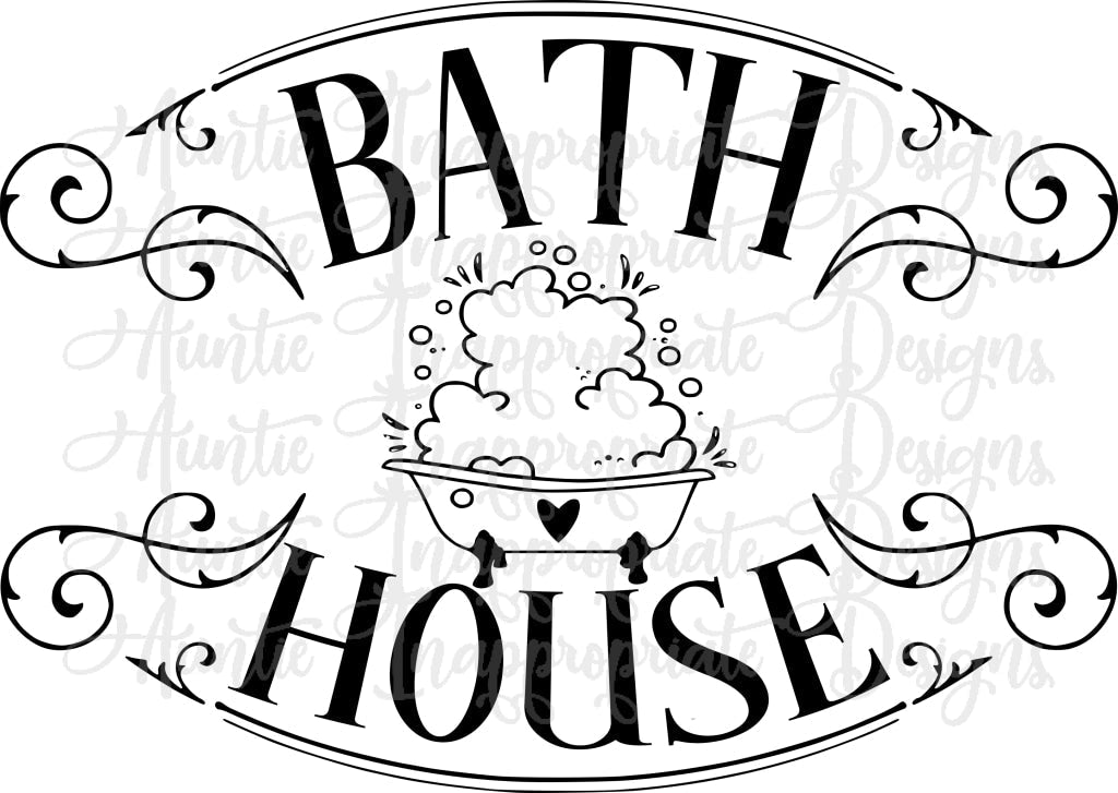 Bath House 25 Cents Svg File Digital