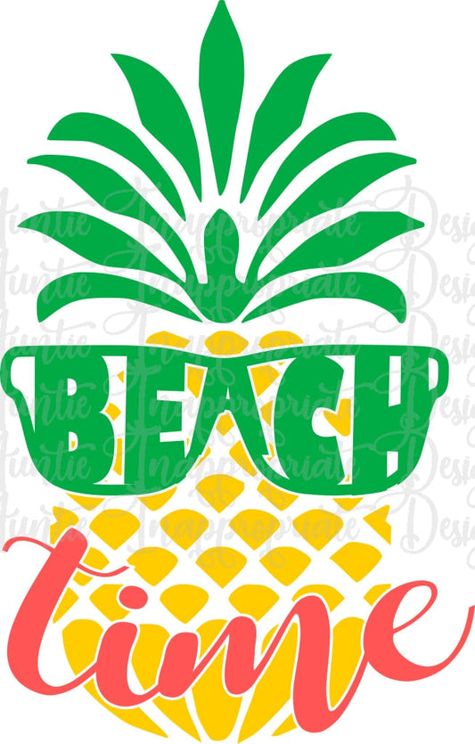 Beach Time Pineapple Digital Svg File