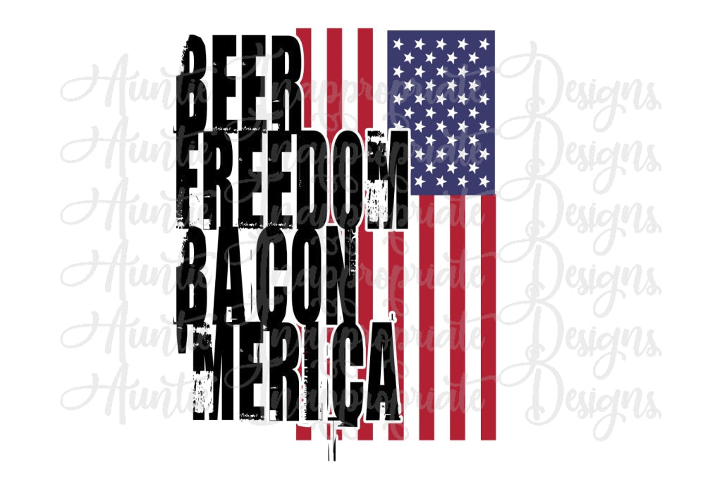 Beer Freedom Bacon Merica Flag Digital Svg File