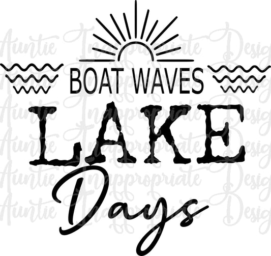 Boat Waves Lake Days Digital Svg File
