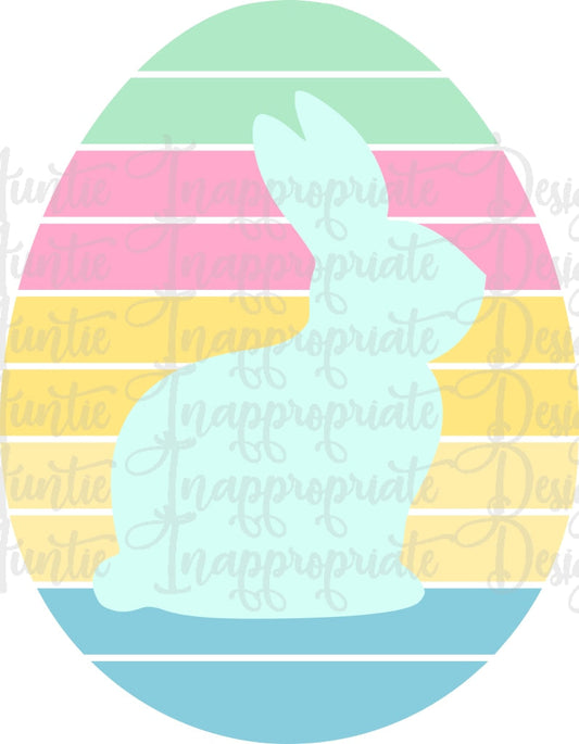 Bunny Striped Egg Digital Svg File