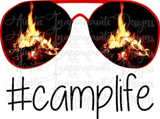 Camplife Glasses Sublimation File Png Printable Shirt Design Heat Transfer Digital File