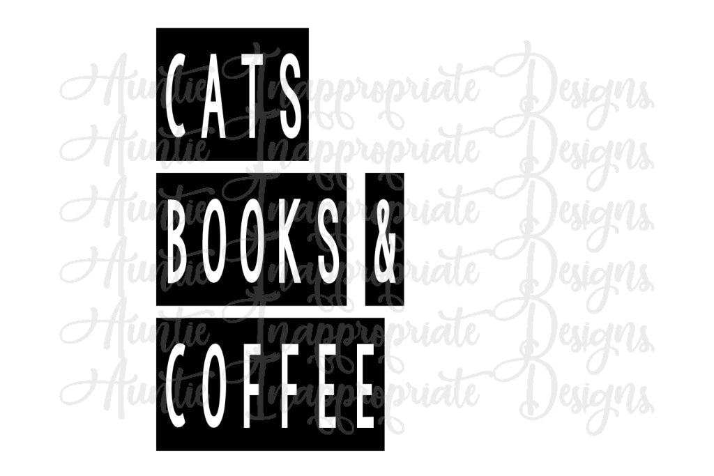 Cats Books And Coffee Digital Svg File