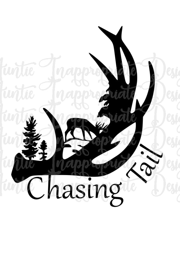 Chasing Tail Hunting Deer Digital Svg File