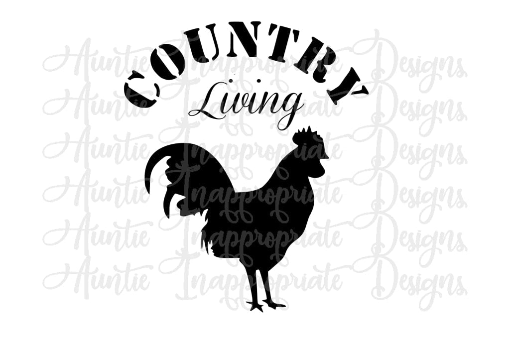 Country Living Rooster Digital Svg File