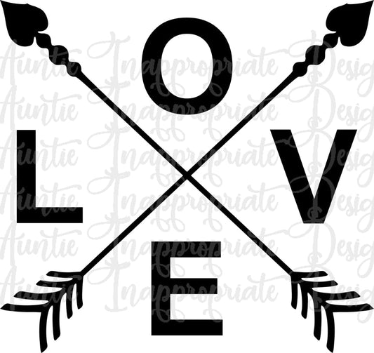 Criss Cross Love Arrow Valentine Digital Svg File