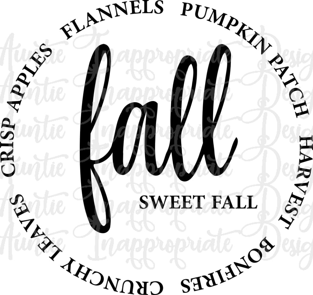 Fall Sweet Fall Digital Svg File