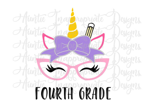 Fourth Grade Unicorn Digital Svg File