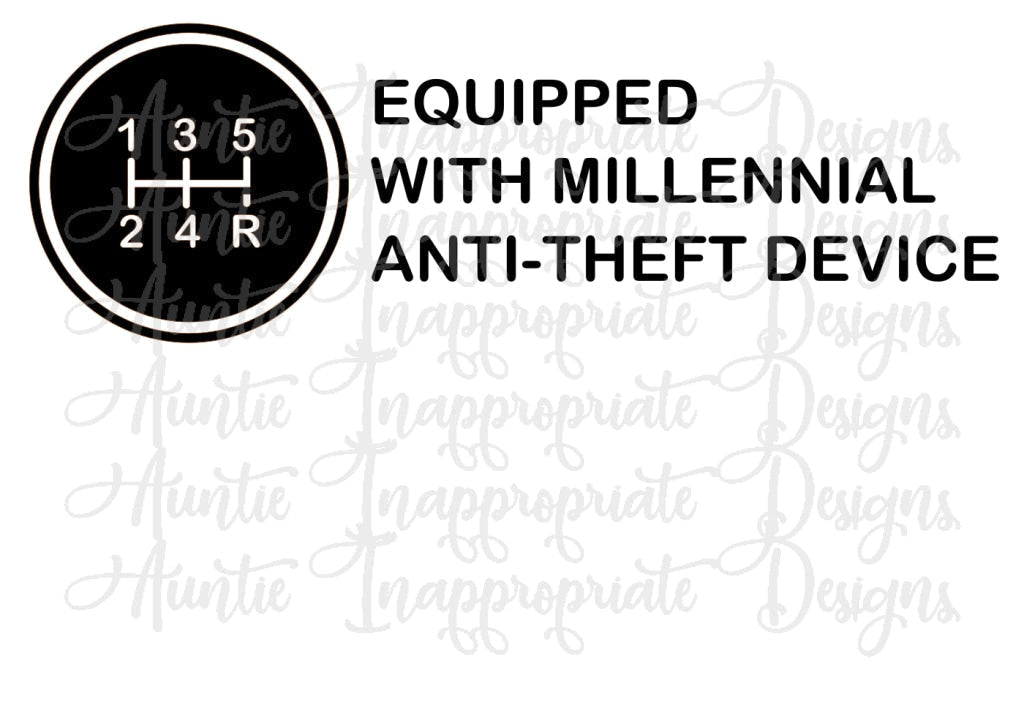 Gear Shift Millennial Theft Device Digital Svg File