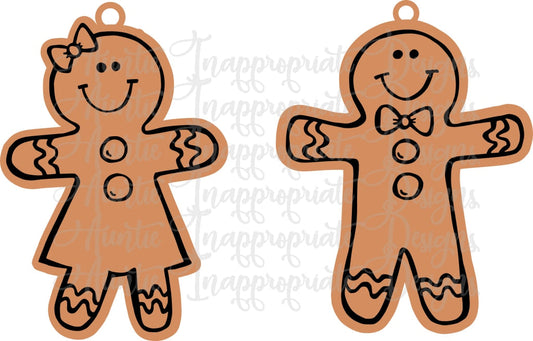 Gingerbread Family Ornament Digital Svg File