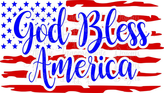 God Bless America Flag Digital Svg File