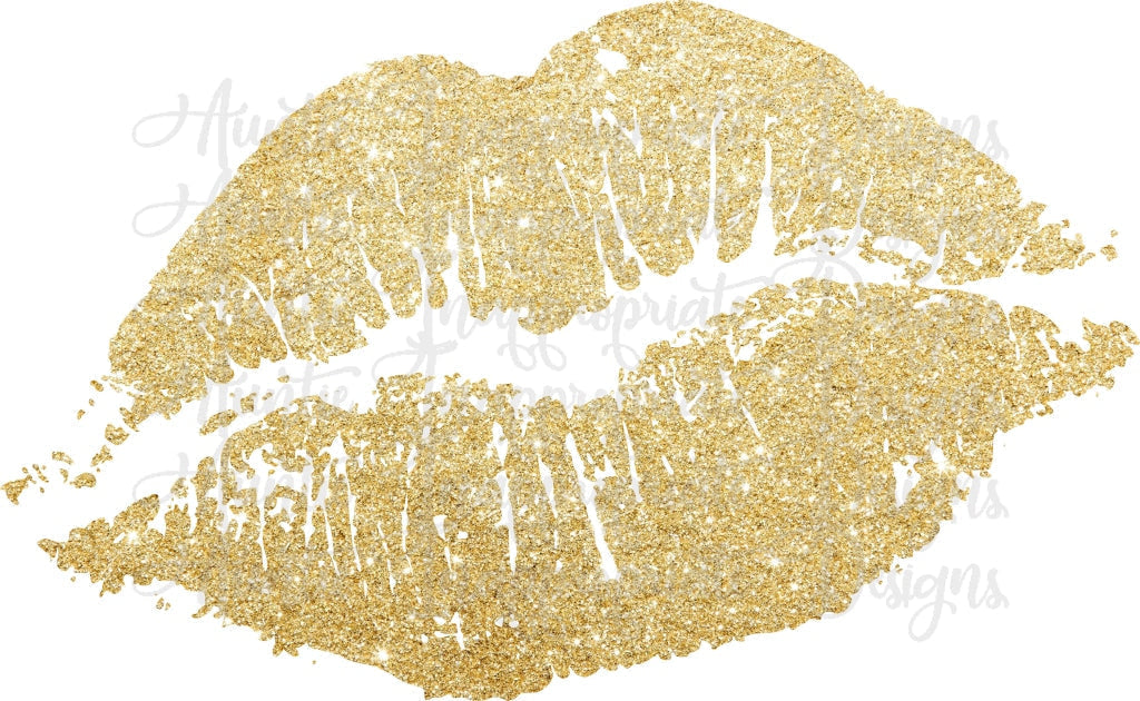Gold Lips Valentine Sublimation File Png Printable Shirt Design Heat Transfer Htv Digital File