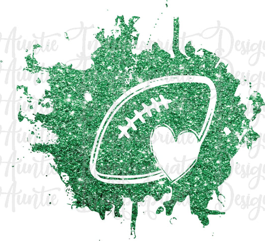 Green Glitter Football Sublimation File Png Printable Shirt Design Heat Transfer Htv Digital File