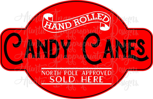 Hand Rolled Candy Canes Digital Svg File