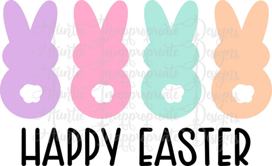 Happy Easter 4 Bunnies Digital Svg File