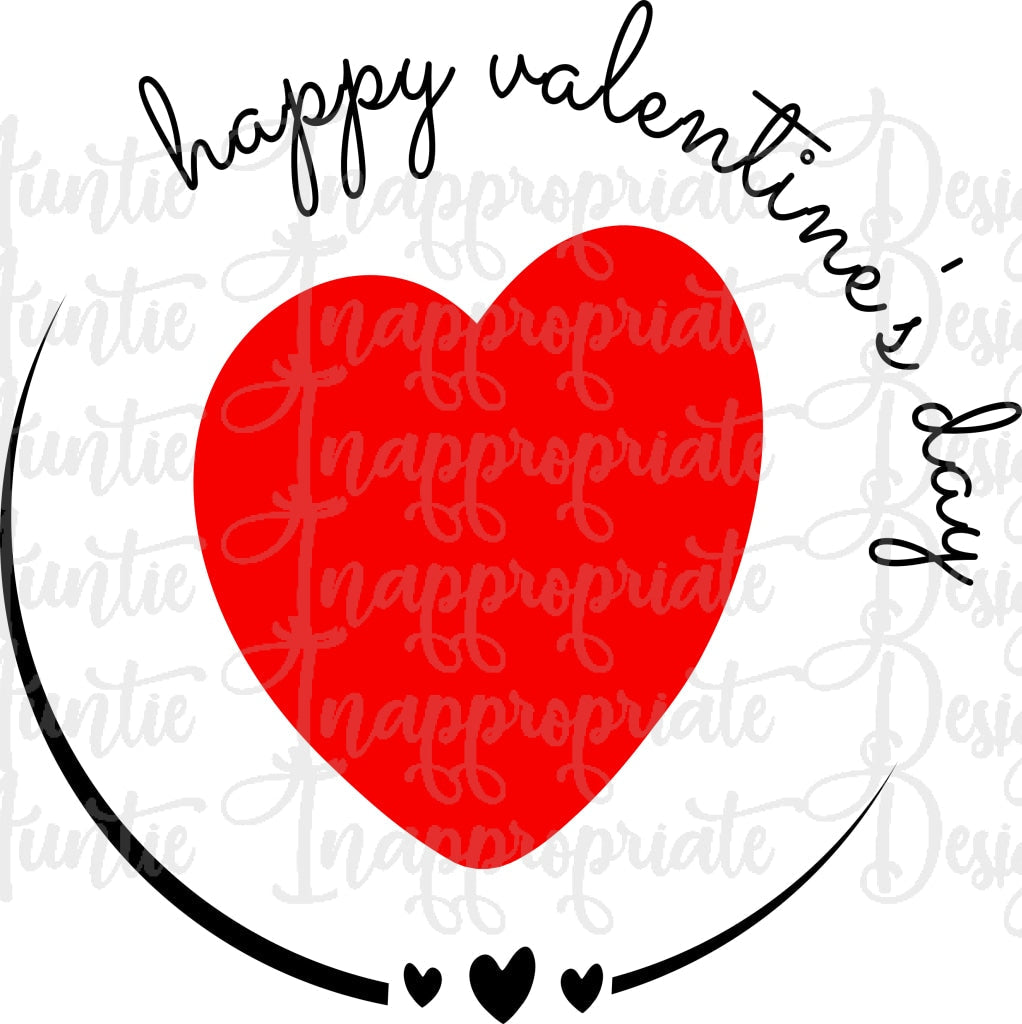 Happy Valentines Day Half Circle Digital Svg File