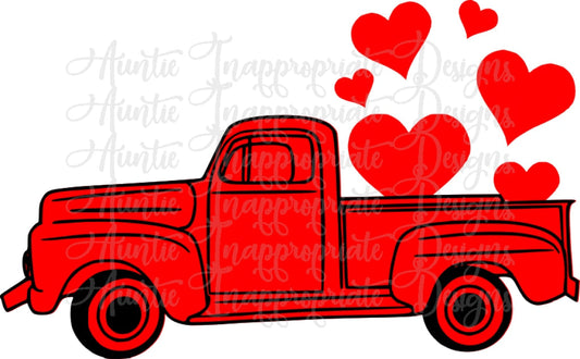 Heart Truck Valentine Digital Svg File