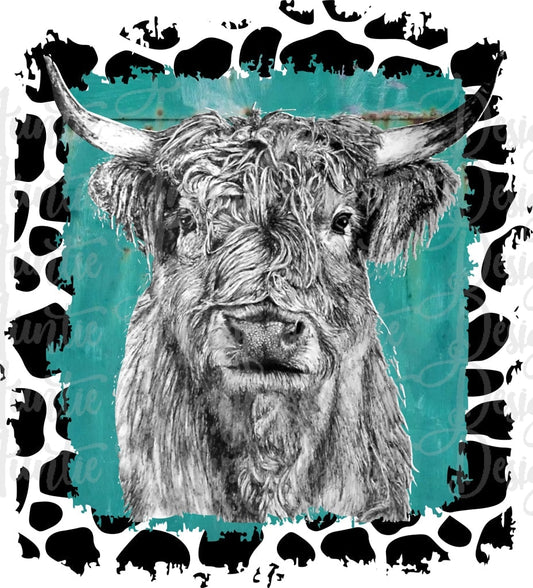 Highland Cow Sublimation File Png Printable Shirt Design Heat Transfer Htv Digital File