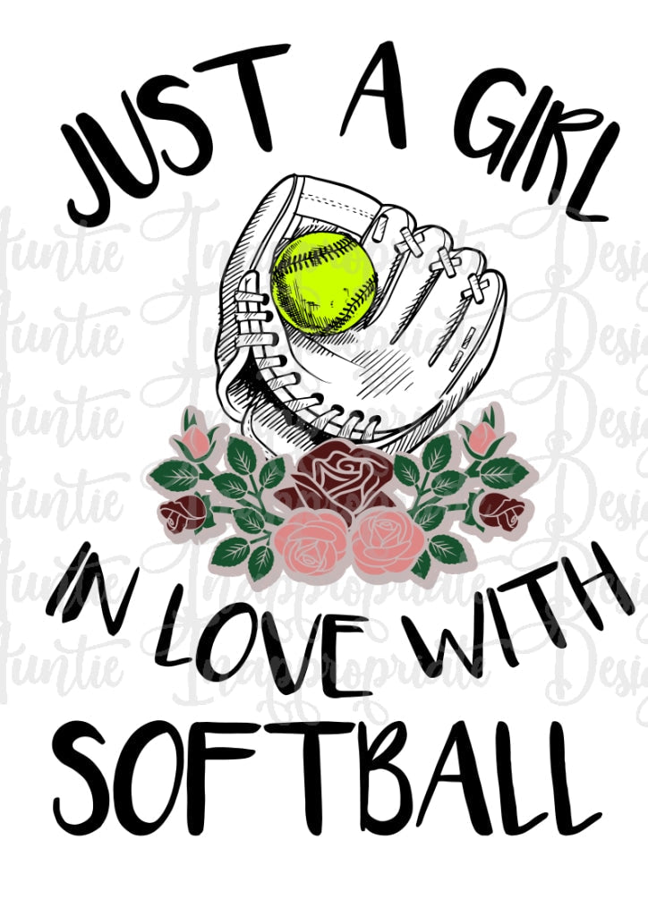 Just A Girl In Love With Softball Digital Svg File