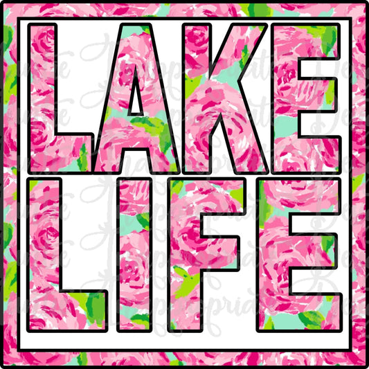 Lake Life Floral Sublimation File Png Printable Shirt Design Heat Transfer Htv Digital File