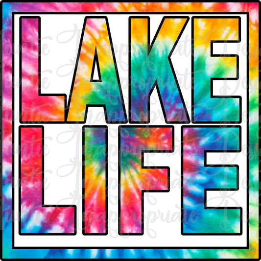 Lake Life Tye Dye Sublimation File Png Printable Shirt Design Heat Transfer Digital File
