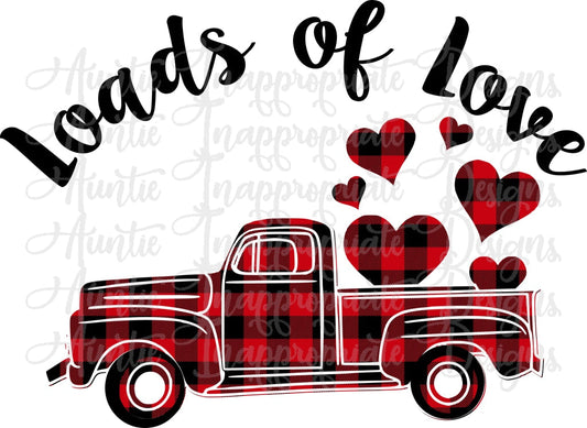 Loads Of Love Valentine Truck Digital Svg File