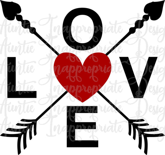 Love Arrow Heart Valentine Digital Svg File