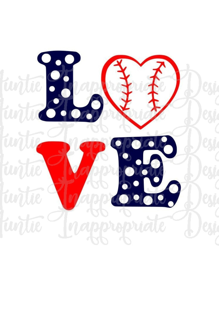 Love Baseball Digital Svg File