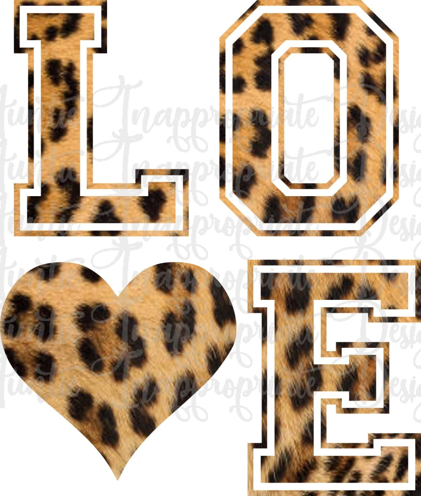 Love Cheetah Valentine Sublimation File Png Printable Shirt Design Heat Transfer Htv Digital File