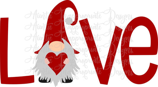 Love Gnome Valentine Digital Svg File