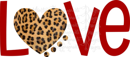Love Heart Cheetah Sublimation File Png Printable Shirt Design Heat Transfer Htv Digital File