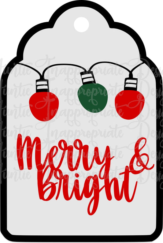 Merry And Bright Door Hanger/ornament Digital Svg File