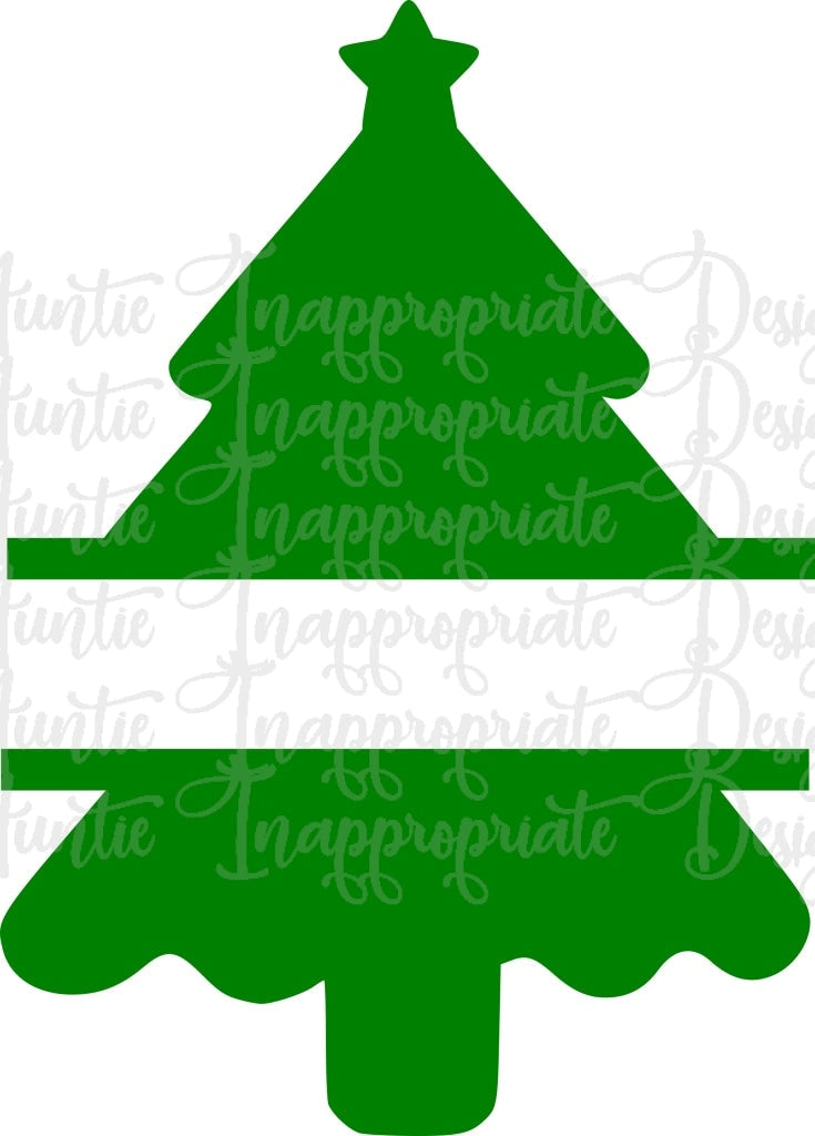 Monogram Split Christmas Tree Digital Svg File
