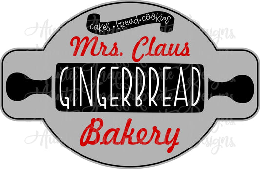 Mrs. Claus Gingerbread Bakery Digital Svg File