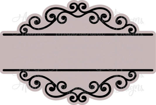 Name Scroll With Backing Laser Ready Digital Svg File