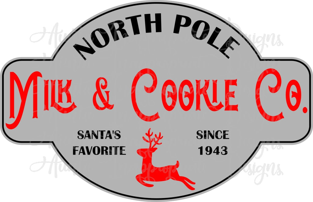 North Pole Milk And Cookie Co Digital Svg File
