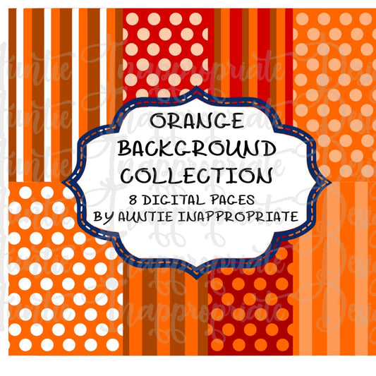 Orange Background Collection Digital Paper Bundle Sublimation Files Png Printable Shirt Design Heat