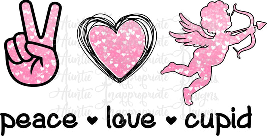 Peace Love Cupid Sublimation File Png Printable Shirt Design Heat Transfer Htv Digital File