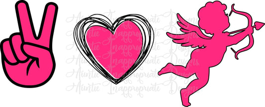 Peace Love Cupid Valentine Digital Svg File