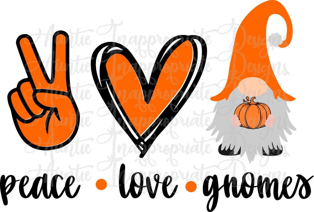Peace Love Gnomes Digital Svg File