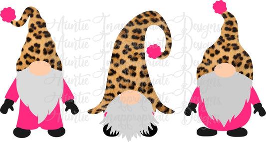 Pink Leopard Gnomes Sublimation File Png Printable Shirt Design Heat Transfer Htv Digital File