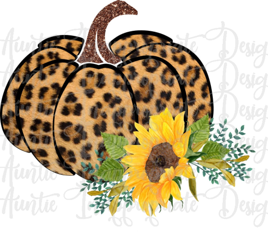 Pumpkin And Sunflower Sublimation File Png Printable Shirt Design Heat Transfer Htv Digital File